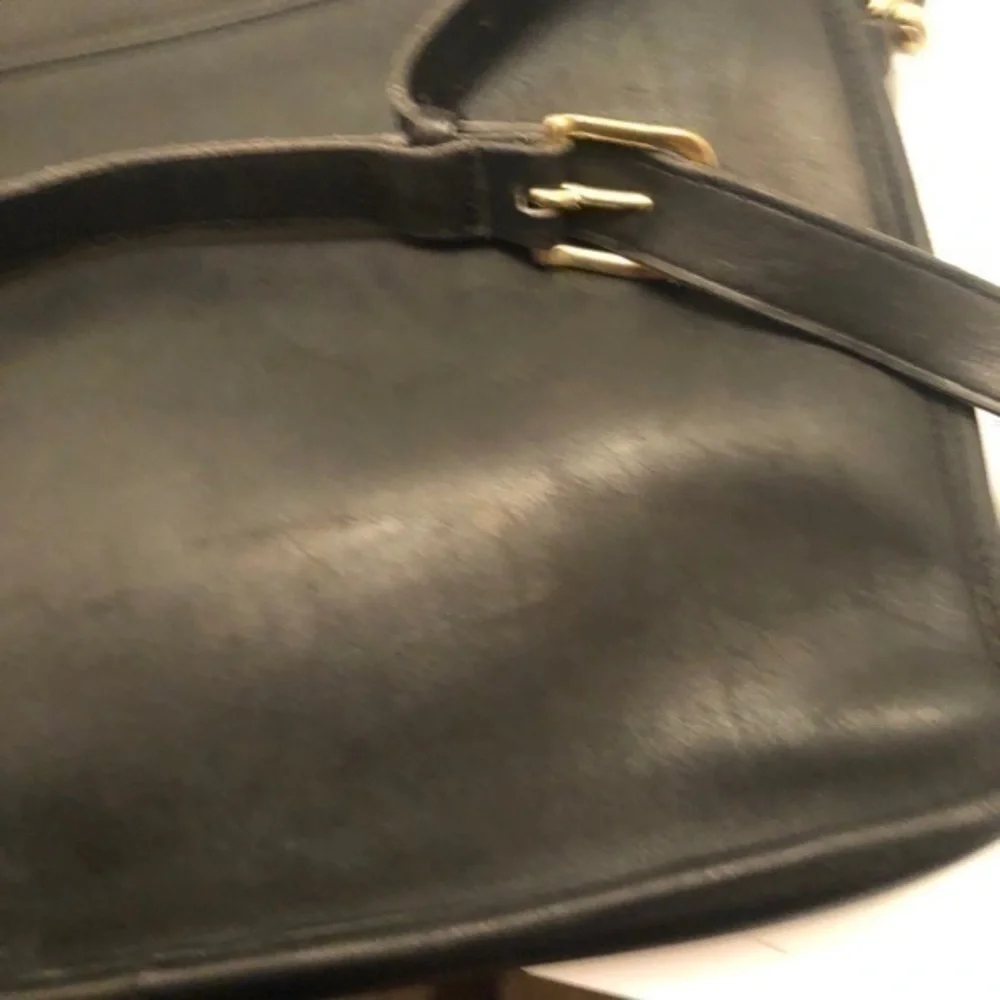 Coach vintage black leather briefcase laptop bag